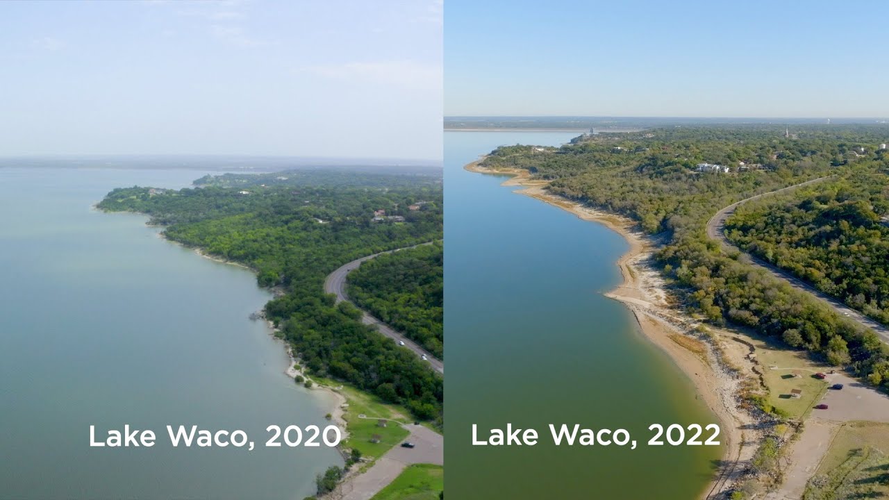 Lake Waco levels 2020 vs. 2022