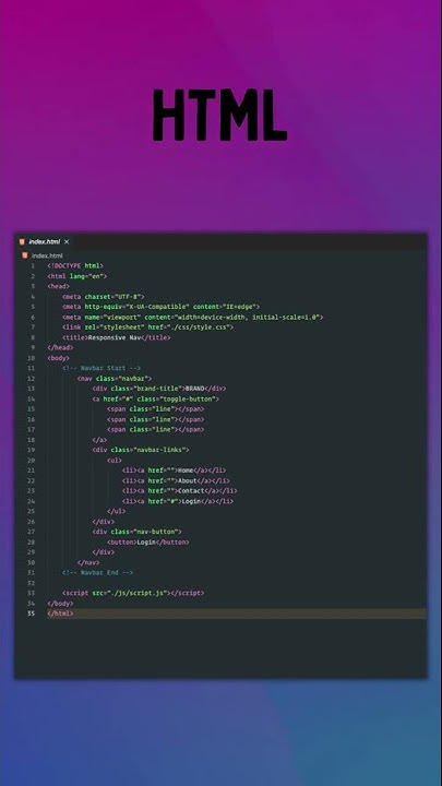 Creating A Responsive Navbar (HTML, CSS, JS) - YouTube