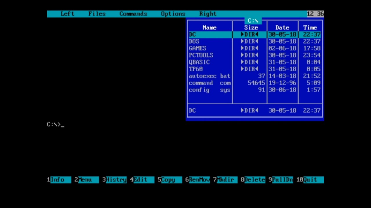 DEBUG DOS COMMAND.