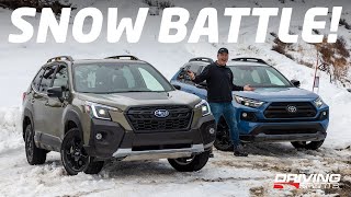 Snow Battle Subaru Forester Wilderness Vs Toyota Rav4 Trd Off-Road