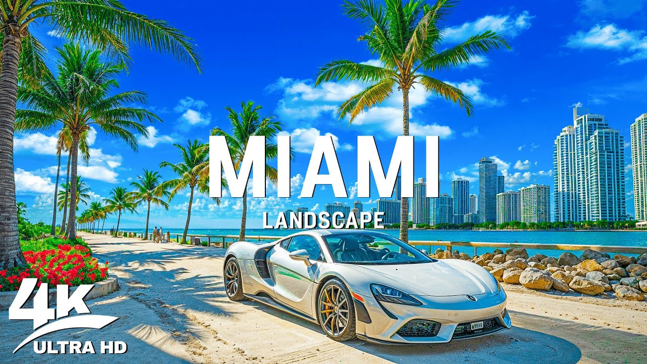 Miami 4K UHD – Explore Coastal Glamour And Sunlit Streets With Relaxing Tunes