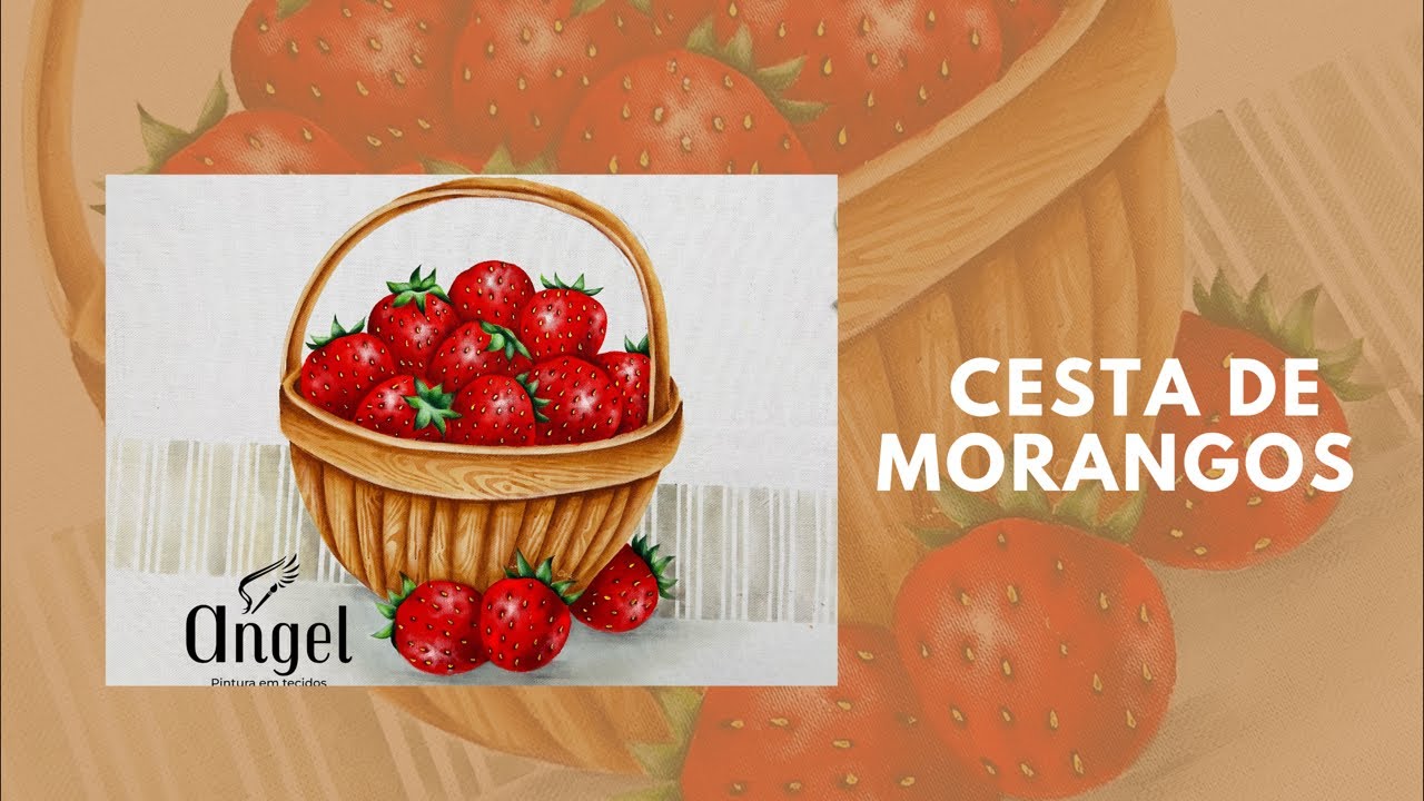 Como pintar cesta de morangos passo a passo gratuito