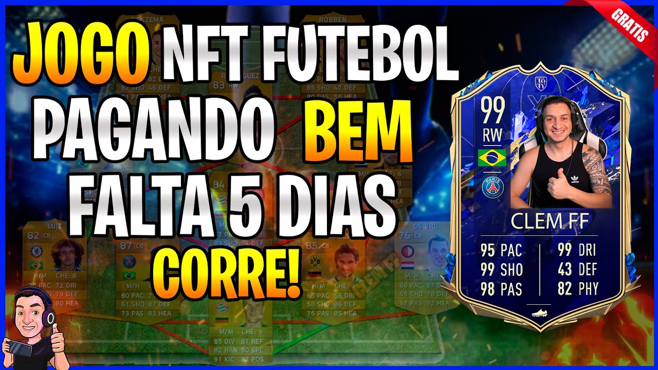 NOVO JOGO DE FUTEBOL GRÁTIS NFT - JOGUE E GANHE DINHEIRO - FREE TO PLAY E  PLAY TO EARN (Mobile e PC) 