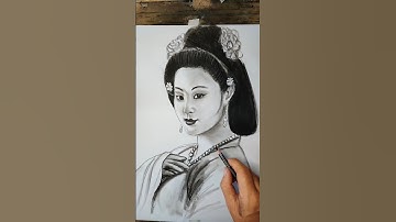 Mesmerizing Charcoal Portrait Drawing ✨🎨 | Unveiling Artistic Elegance 🌸🖌️