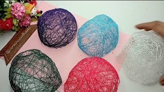 Diy thread lanterns/how to make lantern with thread and balloon/step by step by step full tutorial