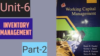 Inventory management | Part-2 | BBA | BBS | Working capital