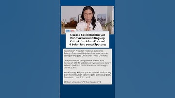 Ini yang Dikatakan Rahayu Saraswati Keponakan Prabowo yang Dianggap Sakiti Hati Rakyat