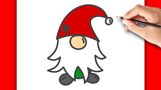HOW TO DRAW CHRISTMAS GNOME EASY | DRAWING STEP BY STEP