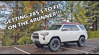 Fitting Falken Wildpeak AT3W in 285 on the TRD 4Runner with only two inches of lift and trimming!!!