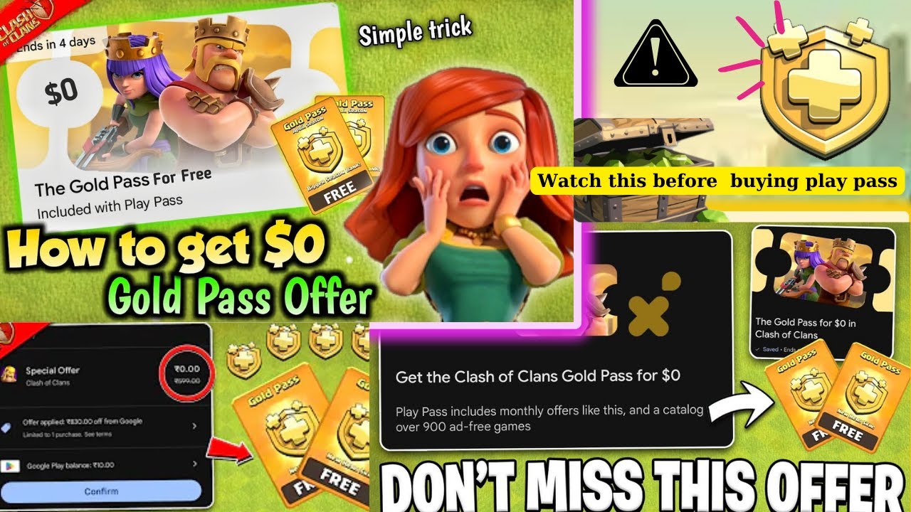 How to GET FREE Gold PASS in Clash Of Clans with Google Play Gold Pass