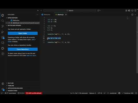 Javascript | Swap two variables without temp variable | Interview question