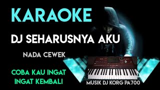 Download Lagu DJ SEHARUSNYA AKU ( COBA KAU INGAT INGAT KEMBALI ) NADA CEWEK ||  KARAOKE + LIRICK MP3