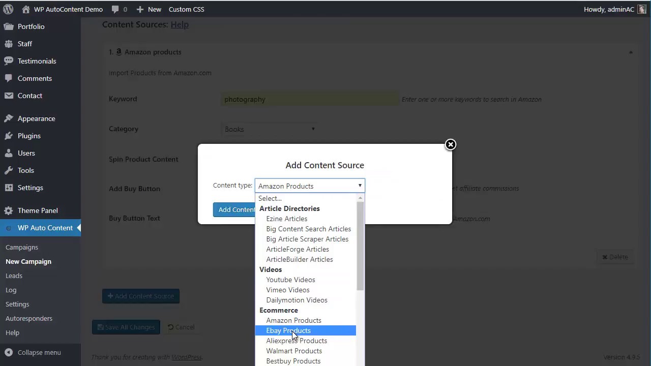 WP Auto Content Demo