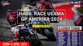Hasil Motogp Hari ini~Hasil Race Gp Amerika 2024~Klasemen Motogp 2024 Terbaru~Jadwal Motogp 2024