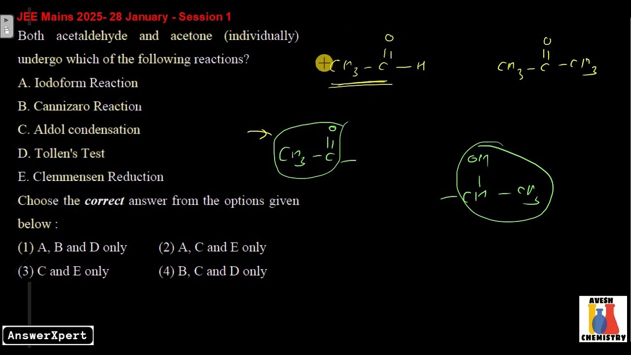 Both acetaldehyde and acetone (individually) undergo which of the following reactions?