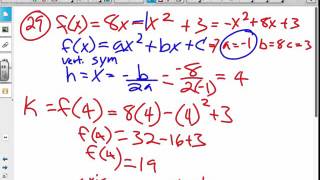 Precalculus 2.1 Linear and Quadratic Models HW 29