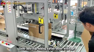 WIN-WIN PACK Semi-auto Flap Folding Carton Sealer | Operation with and without Safety Doors Wealth