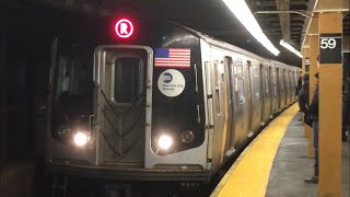 BMT 4th Ave Line: (N) (Q) (R) Local Trains @ 59th Street (R46, R160A-2, R160B)