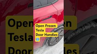 How to open frozen Tesla 3/Y door handles during this winter ice storm