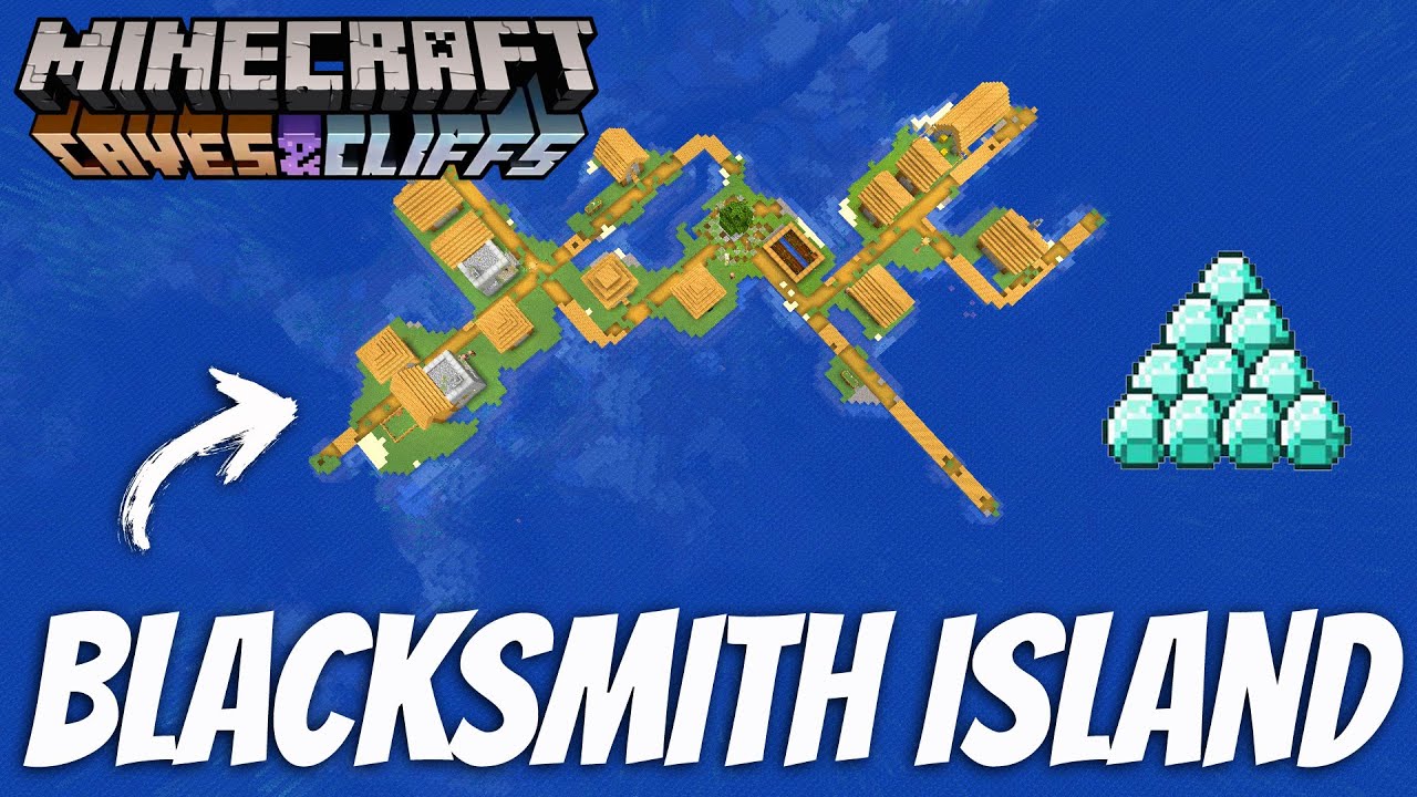 ISLAND VILLAGE AND TWO BLACKSMITHS WITH DIAMONDS NEAR SPAWN! | MINECRAFT 1.18.1 SEED