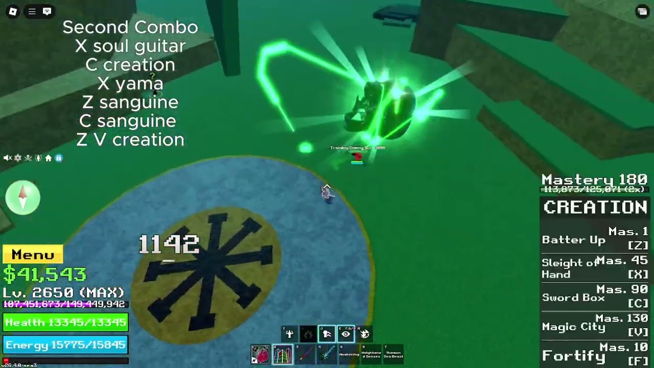 Blox Fruit : 3 combo Creation/barrier