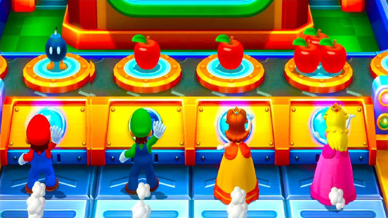Mario Party 10 - MiniGames - Mario vs Daisy vs Peach vs Luigi (HARD Difficulty)