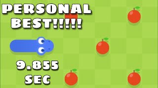 [PB] 9.855s Google Snake SPEEDRUN [25 apples, Normal Mode, Small Map]