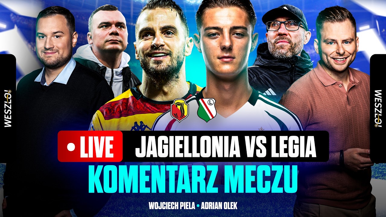 🔴 LIVE: JAGIELLONIA - LEGIA - HIT EKSTRAKLASY, OGLĄDAJ MECZ Z KOMENTARZEM
