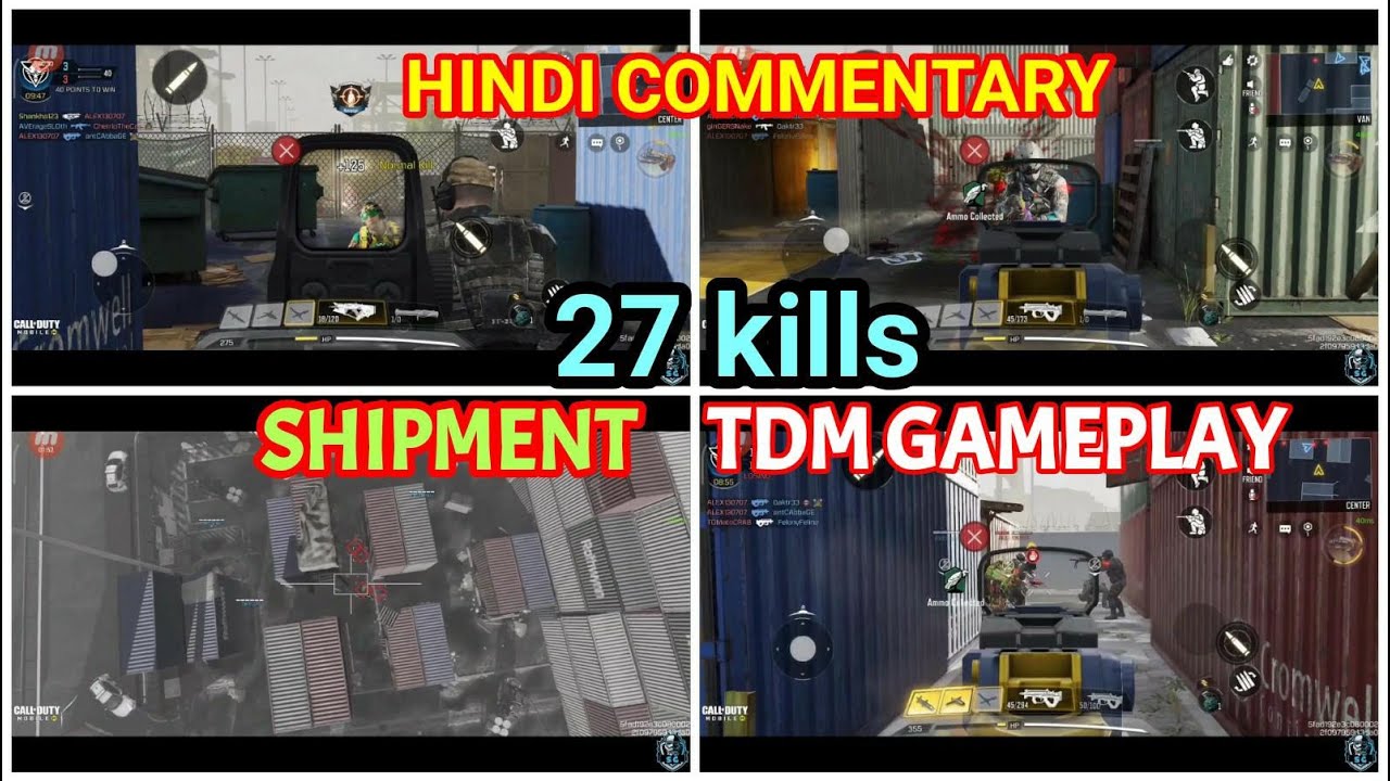 CODM Gameplay(70)/ TDM Gameplay || SHIPMENT || 27 Kills || Hindi ...