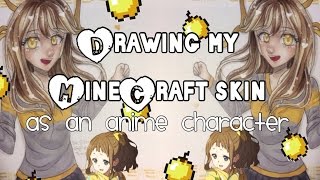 (Watch me draw and color) Re-creating my Minecraft skin: Cute Anime girl screenshot 2