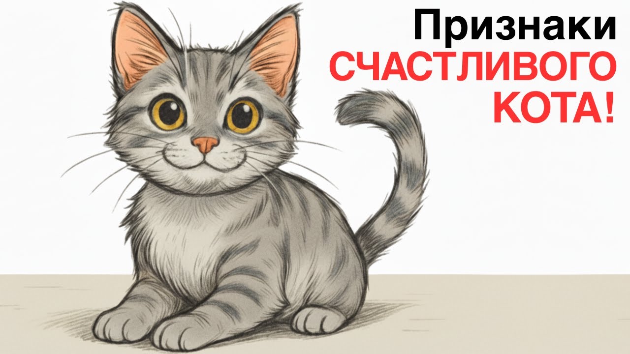 Если твой кот делает это, он ДЕЙСТВИТЕЛЬНО СЧАСТЛИВ!