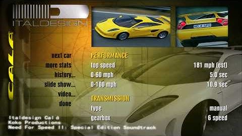 Need for Speed II Soundtrack - Italdesign Calá