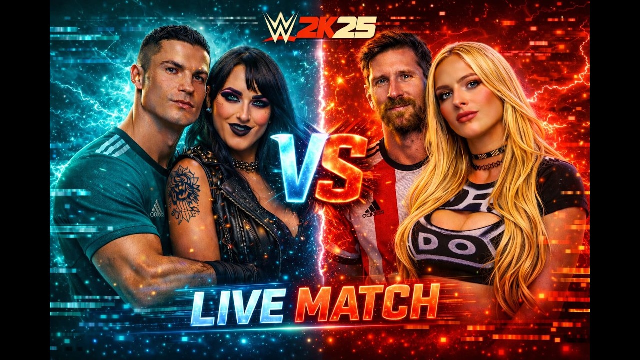 Ronaldo & Rhea VS Messi & Liv | Live Match 5 #shortslive #CR7 #messi #shorts #shortsfeeds