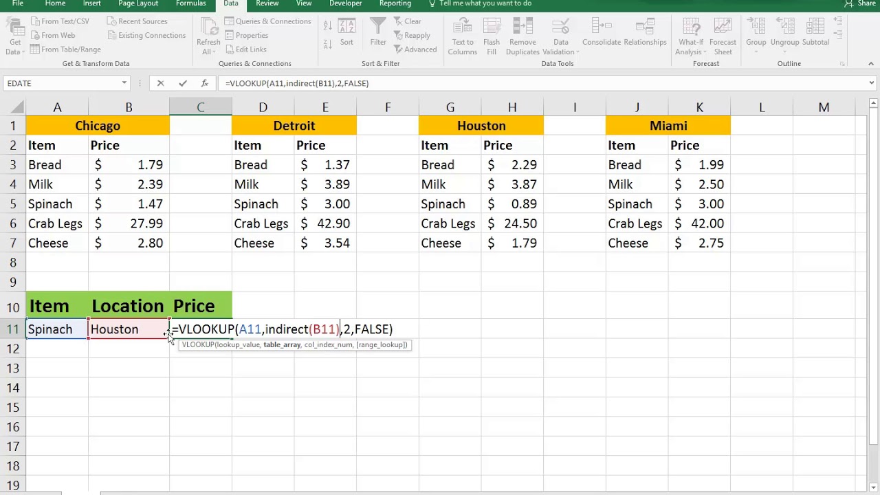 Excel Vlookup Multiple Sheets Indirect