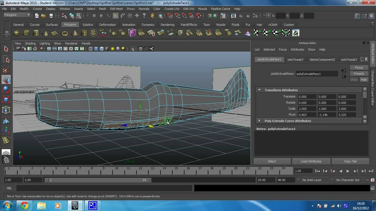 game dev tycoon mods Maya 2013 intermediate modelling - Spitfire - 11 - Use extrude to create faces for the front wing