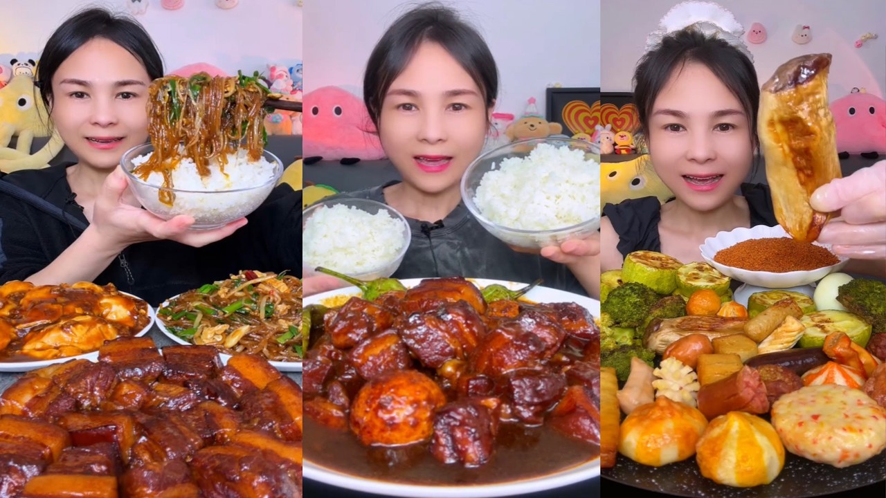 【ASMR】【MUKBANG】SPICY BRAISED PORK BELLY | EATING SHOW |CHINESE MUKBANG |食べ |吃播 #eating #food #175