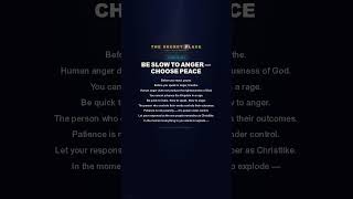 Be Slow To Anger, Choose Peace | Powerful Life Lesson from James 1:19-20 for Daily Faith