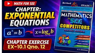 Class 10//Exponential Equation part-14/ Read more practice book Ex-10.1 Q.no. 12