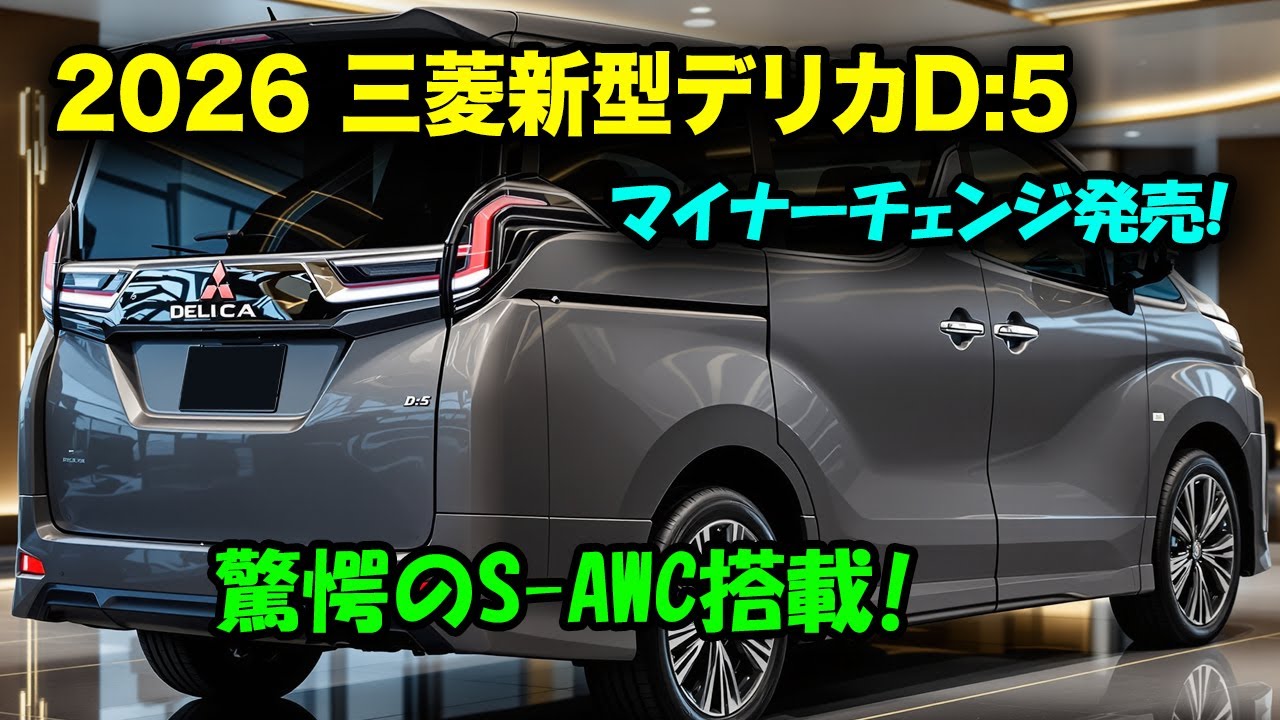 三菱新型デリカD:5マイナーチェンジ2026年1月発売！驚愕のS-AWC搭載