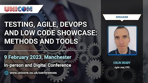 Colin Deady speaking at Testing, Agile, DevOps and Low code Showcase: Methods and Tools; 9 Feb 2023