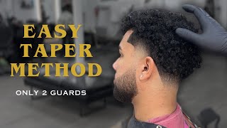 Quickest Way to Cut Hair 🔥 | BLURRY Taper with Curls Haircut Tutorial - ONLY USING 2 GUARDS ⌛️