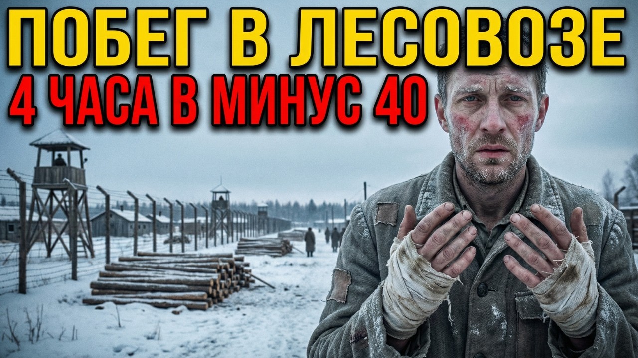 ПОБЕГ В ЛЕСОВОЗЕ: 4 ЧАСА В МИНУС 40 МЕЖДУ БРЁВНАМИ. ПОТЕРЯЛ 7 ПАЛЬЦЕВ
