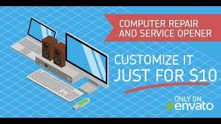 Isometric Computer Service and Repair Opener by akridiy | After Effects Opener Template #Videohive