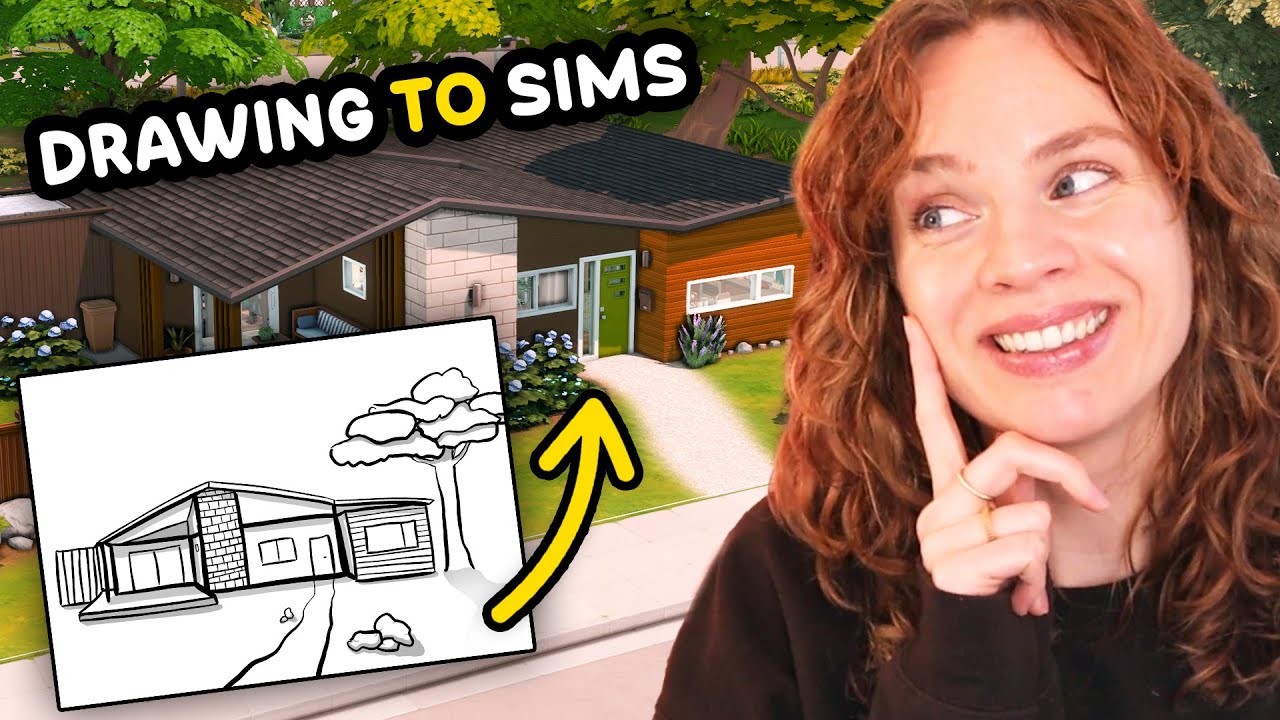 I built a house based on my boyfriend’s drawing in The Sims 4