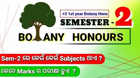 2nd Semester Botany Honours ll+3 1st Year Botany Hons Semester -2 ll syllabus