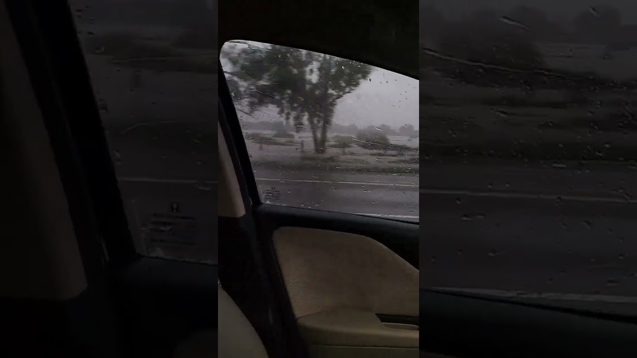 Heavy rain causes floods besides motorway M2 - Lahore to Islamabad