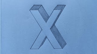 Pencil Drawing 3D Letter X easy || 3D Alphabet X Drawing || Drawing Video