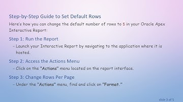 How to Set the Default Number of Rows to 5 in Your Oracle Apex Interactive Report