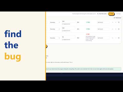 Find the bug in Python: test, fix and explain