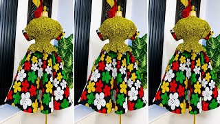Shirred [Smocked] kimono Top & Circular Skirt with Drawstring Pockets 2pcs